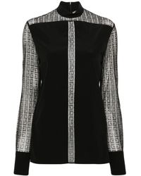 Givenchy - 4g-pattern Silk Blouse - Lyst