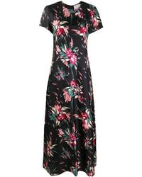 La DoubleJ - Floral Print Long Silk Dress - Lyst