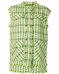 Mujer Ropa de Chaquetas de Chalecos Chaqueta de tweed sin mangas de MSGM de color Verde 
