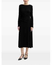 Joseph Ribkoff - Long-Sleeve Gathered Midi Dress - Lyst