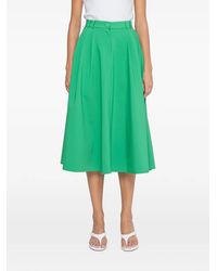 Nissa - High-Waisted Cotton Midi Skirt - Lyst