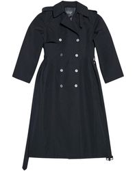 Balenciaga - Pussy-bow Double-breasted Trench Coat - Lyst