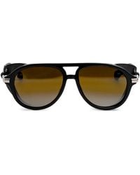 Vuarnet - Pilot-Frame Leather-Trim Sunglasses - Lyst