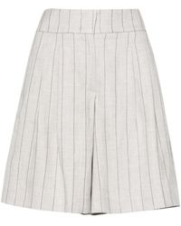 Peserico - Pleated Striped Shorts - Lyst