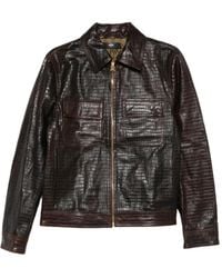 Amiri - Embossed-Leather Zip-Front Jacket - Lyst