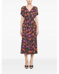 Nissa - Robe Mi-Longue À Fleurs - Lyst