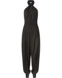Genny - Halter-Neck Pleated-Front Jumpsuit - Lyst