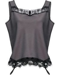 MM6 by Maison Margiela - Lace Trim Top - Lyst