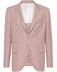 Brunello Cucinelli - Houndstooth-Pattern Blazer - Lyst