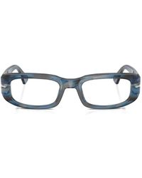 Persol - Striped Rectangle-Frame Glasses - Lyst