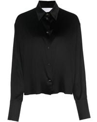 Genny - Silk Satin Long-sleeve Shirt - Lyst