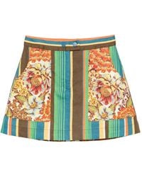 ALÉMAIS - Charlie Floral-Print Striped Skirt - Lyst