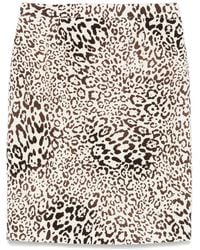 Alessandra Rich - Leopard-Print Silk Mini Skirt - Lyst
