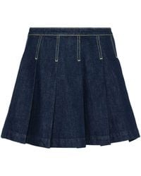 KENZO - Minijupe en jean à design plissé - Lyst