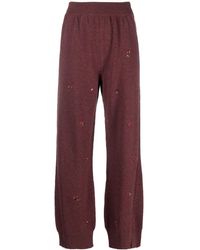 Barrie - Floral-Embroidery Cashmere Trousers - Lyst