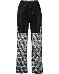 Philosophy Di Lorenzo Serafini - Floral Lace-overlay Trousers - Lyst