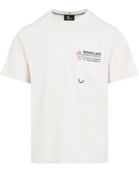 Moncler - Cotton T-Shirt With Embossed Logo Grenoble Clothing - Lyst