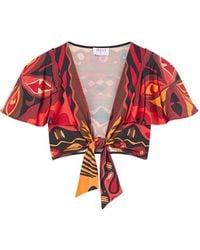 PUCCI - Angoli-Print Knotted Top - Lyst