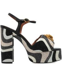 Kurt Geiger - Platform Sandals With Shimmering Sequins - Lyst