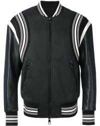 Neil Barrett - Striped Trim Bomber Jacket - Lyst