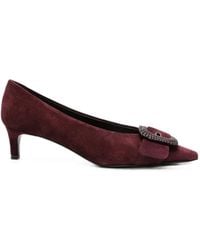 Roberto Festa - Buckle-Detail Pointed-Toe Leather Heeled Pumps - Lyst