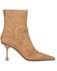 Jimmy Choo - Pointed-Toe Suede Ankle Boots - Lyst