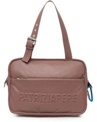 Patrizia Pepe - (Im)Perfection Embossed-Logo Leather Tote Bag - Lyst