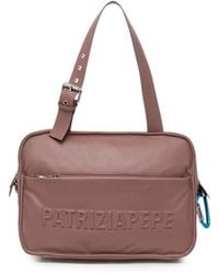 Patrizia Pepe - (Im)Perfection Embossed-Logo Leather Tote Bag - Lyst