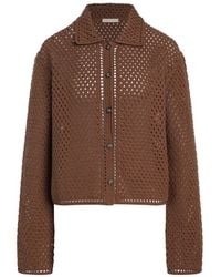 12 STOREEZ - Meadow Gehaakt Button-Up Vest - Lyst