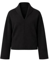 MEIMEIJ - Pullover Mit Schalkragen Und Elastischem Saum - Lyst