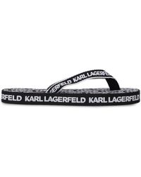 Karl Lagerfeld - ロゴ フラットサンダル - Lyst