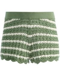 Alice + Olivia - Bobbi Crochet-Knit Striped Shorts - Lyst