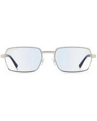 DSquared² - Eckige Brille Mit Logo-Gravur - Lyst