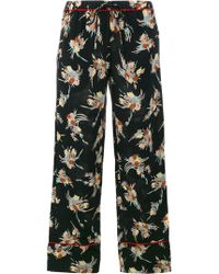 Marni Pantaloni del pigiama con motivo a fiori - Nero