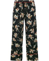 Marni Pantaloni del pigiama con motivo a fiori - Nero