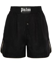Palm Angels - Short en lin à patch logo - Lyst