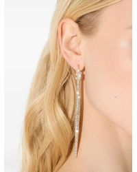 Elisabetta Franchi - Rhinestone-Embellished Logo-Detail Earrings - Lyst