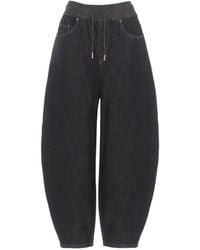 Panicale - Drawstring Gathered Jeans - Lyst