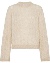 Brunello Cucinelli - Crew-Neck Cable-Knit Jumper - Lyst