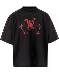 44 Label Group - Mesh-Panel Graphic T-Shirt - Lyst