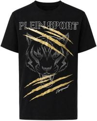 Philipp Plein - Tiger-Print Logo-Print T-Shirt - Lyst