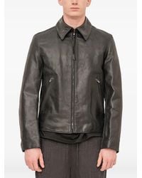 The Viridi-anne - Zip-Up Leather Jacket - Lyst