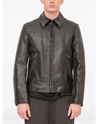 The Viridi-anne - Zip-Up Leather Jacket - Lyst