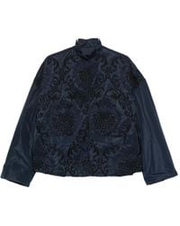 Whyci - Damask-Embroidered High-Neck Jacket - Lyst