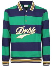 Drole de Monsieur - Striped Logo-Patch Polo Shirt - Lyst