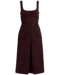 Elie Saab - Tweed-Knit Button-Detail Midi Dress - Lyst
