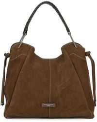 Gianni Chiarini - Medium Era Suede Braided-Handle Shoulder Bag - Lyst