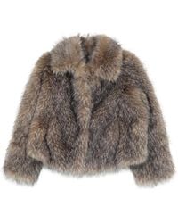 Maje - Collared Faux-Fur Coat - Lyst