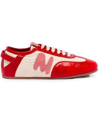 MSGM - Logo-Patch Panelled Sneakers - Lyst