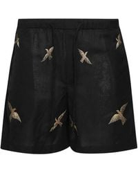 BAZISZT - Columbus Embroidered Drawstring Shorts - Lyst